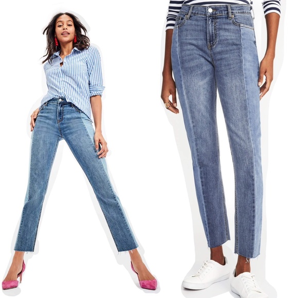 Old Navy Denim - Old Navy Power Two-Tone Straight Jeans
